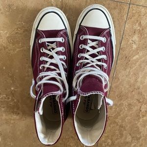 Seasonal Color Dark Red Chuck 70s High Top Converse w/ Box Included